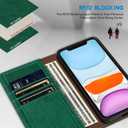 ZZXX for iPhone 11 Wallet Case with [RFID Blocking] Card Slot Stand Strong Magnetic Leather Flip Fold Protective Phone Case for iPhone 11 Case Wallet(Green-6.1 inch)