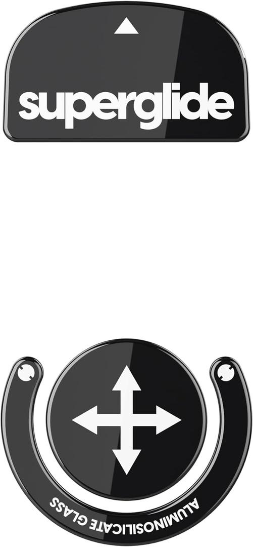 Superglide Glass Mouse Skates - Super Smooth Glide, Polished Round Edge, Super Fast Gaming Mouse Feet with Durable Sole for Logitech G Pro X Superlight1 (Type-S, Black)