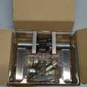 Kwikset Halifax Entry Door Handle with Lock and Key, Secure Keyed Reversible Lever Exterior, For Front Entrance and Bedrooms, Satin Nickel, Pick Resistant Smartkey Rekey Security and Microban (1 Pack)