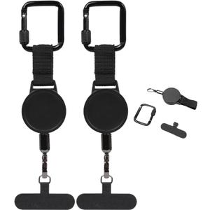 Retractable Phone Tether Skiing,Retractable Phone Lanyard,Outdoor Anti-Theft Retractables Phone Lanyard,Anti Thefts Retractables Cell Phone Tether,Adjustable Anti-Theft Mobile Phone Tethers (2PCS)