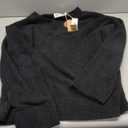 Snuggle Sac Fleece Pajama Sets for Women V Neck Ultra Soft Warm Long Sleeve Winter Pjs Fuzzy Lounge Sets 2 Piece Loungewear (Large, Black)