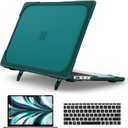 Batianda Heavy Duty Case for 15 Microsoft Surface Laptop 5 4 3rd 2022 2021 with Fold Kickstand and Keyboard Cover - Shockproof Protective Cover for Enhanced Durability and Comfortable,Teal