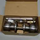 5" Backset Entry Door Latch with Standard Keyed Knobset, 19/64" (7.6mm) Square Interface with Square Corner Faceplate, Non-Handed, Satin Nickel