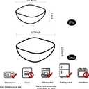 TOSSOW Square Glass Mixing Bowl Set of 2, Serving Bowls All Purpose Transparent Salad Bowls, for Fruit, Snacks, Sauces, Popcorn and More