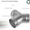 Vent Systems 5" Inch Metal Duct Connector  3-Way Y Fitting for Hose Splitter and Extractor Fan  Durable Galvanized Steel HVAC Adapter with Smooth Surface for Dryer, Exhaust, Ventilation Systems