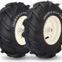 13x5.00-6" Tiller Tire and Wheel, 3/4" Axle Size, 3-1/8" Centered Hub, Compatible with Craftsman & Troy-Bilt Tiller Replacement
