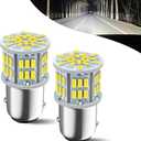 2 PCS Car 1157 LED Dual Contact Brake Light, BAY15D 7528 1154 3496 2357 2057 3014-54SMD Super Bright Bulb, Tail Parking Light Reversing Light Replacement, Universal for Cars (White)