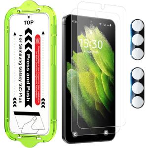 Esanik for S25 Plus Anti-Reflective Screen Protector, Anti-Glare & Fingerprint Unlock Compatible, Matte PET Film [Non-Glass], Auto-alignment Frame, Anti-Fingerprint, Smooth as Silk, 2+2 Pack (S25 Plus-6.7 inch)