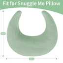 SWESEN Muslin Nursing Pillow Cover, Soft Removable Cover for Breastfeeding Pillows, Pillow Slipcover for Baby Boys and Girls, Comfortable & Breathable, Green, Washable (Only Cover)