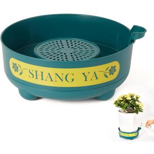 Deep Plant Saucer, Plastic Bottom Watering Tray with Height-adjustable Planter Risers for Indoor Outdoor Plants, 360° Rotating Plant Water Catcher Tray, 10 Inch Deep Plant Saucer Drip Tray for Pots