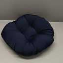 Blazing Needles Solid Twill Round Footstool Cushion, 18", Navy