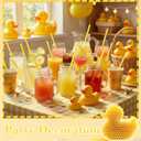 Potchen 150 Pcs Reusable Plastic Straws Fun Silly Shaped Drinking Straws Bulk for Tropical Summer Pool Party Supplies, Birthday & Cocktail Table Decorations(Duck)