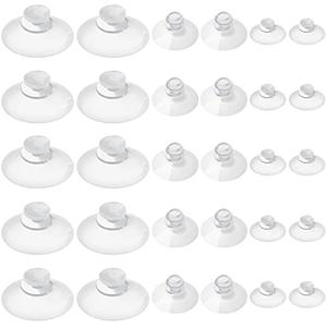 LuluEasy 30 Pieces 3 Sizes Clear Suction Cups for Glass Without Hooks, Small Rubber Suction Cups for Home Organization Festival Christmas Decoration Window (Assorted Sizes 0.8 + 1.2 + 2.2 inch)