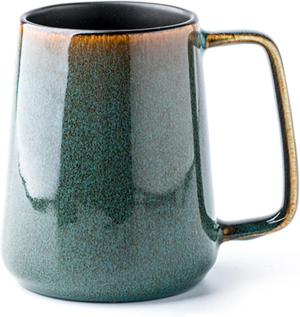 Large Ceramics Coffee Mugs,24 oz,Large Handle Design,Extra Large Tea and Coffee Cup for Office and HomeMicrowave and Dishwasher Safe(Color:24 oz green)