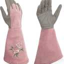 Rose Pruning Gloves Thorn Resistant, Embroidery Gardening Gloves with Extra Long Forearm Protection (Medium (Pack of 1), Blushpink)