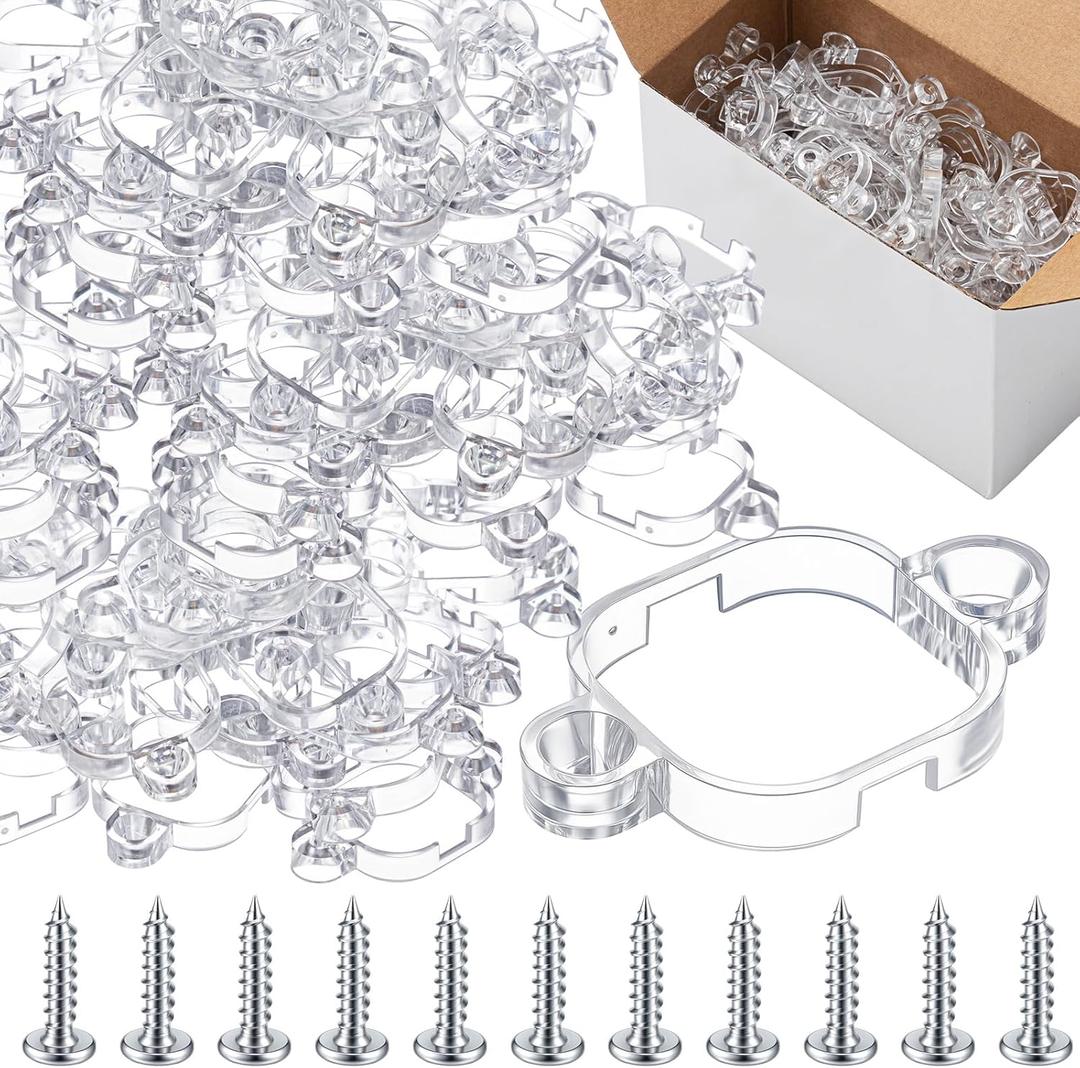 120 Pcs Mount Compatible with 200 ft Govee Pro H706 H806 Permanent Outdoor Lights Brackets with Screws for Soffit, Fascia, Clip Replace Glue(Clear)