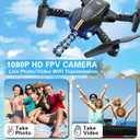 Drone with Camera for Kids 1080P HD FPV Foldable Drone for Adults & Beginners, Mini Drone for kids, RC Quadcopter with 2 Batteries, Gravity Control, One Key Take Off/Land, 360° Flip, Waypoint Fly