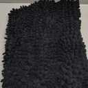 OLANLY Thick Bathroom Rugs 30x20, Extra Soft Absorbent Chenille Striped Bath Rugs, Rubber Backing, Machine Wash Dry, Bath Mats for Bathroom Floor, Tub and Shower, Home Decor Accessories, Black