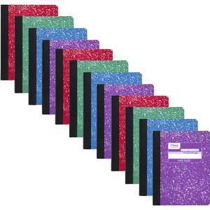 Mead Composition Notebook, 12 Pack, Wide Ruled Paper, 7-1/2" x 9-3/4", 100 Sheets per Comp Book,  (963759)