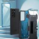 FNTCASE for Samsung Galaxy S21-Ultra Case: Military Shockproof Protective Phone Cover with Belt-Clip Holster & Kickstand, Drop Proof Heavy Duty Rugged Cases for S21Ultra 5G-Blue