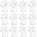 Metallic Balloon Weights, Birthday Party Favors, Novelty and Gag Gifts, 5.5" Inches, 12-Pack (White)