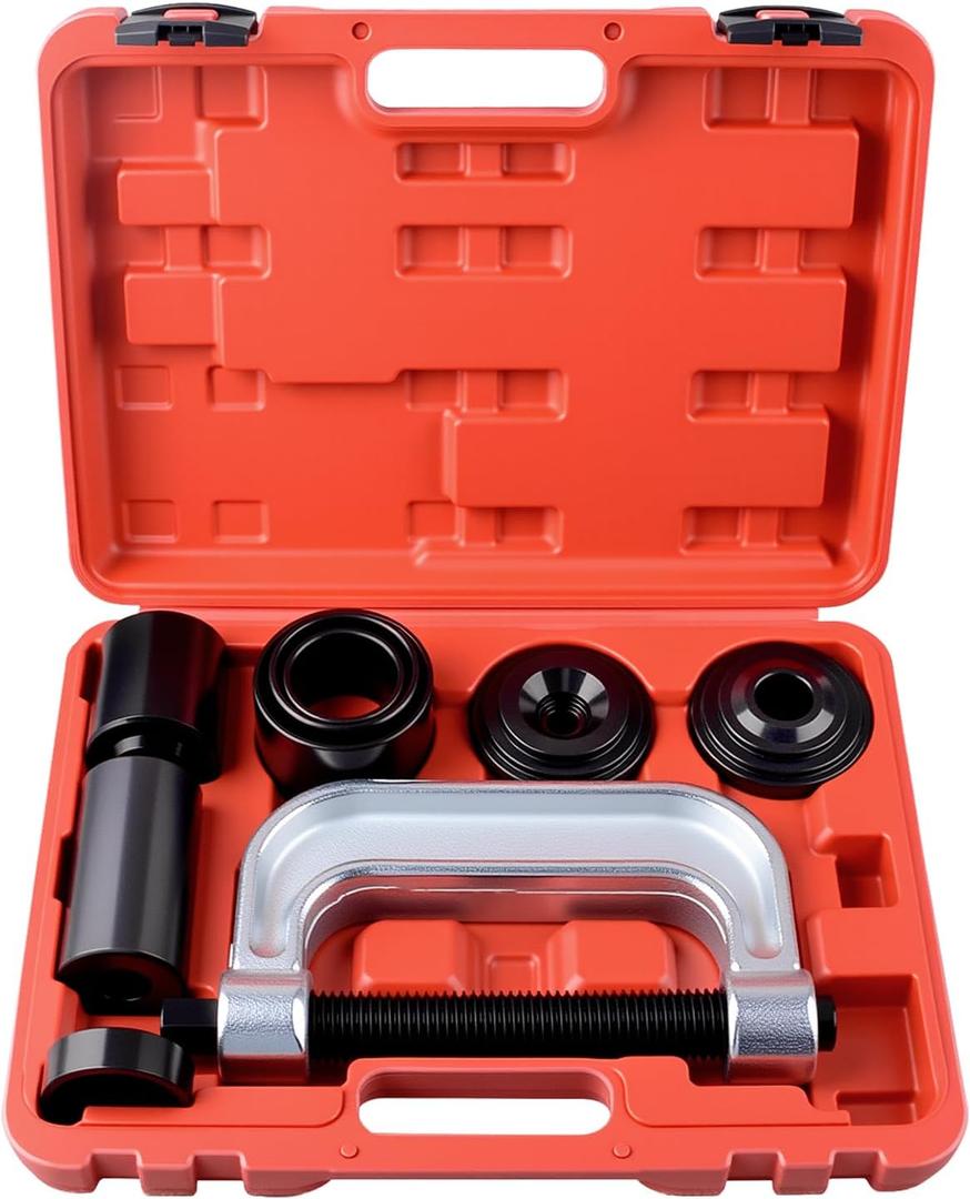 DAYUAN Ball Joint Press & U Joint Removal Tool Kit with 4x4 Adapters for Most 2WD and 4WD Cars and Light Trucks with Red Storage Case Red