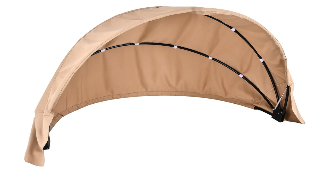 Outdoor Daybed Replacement Canopy, Outdoor Patio Wicker Daybed Canopy, Top Cover Compatible with Patio Round Daybed,| Customization | (Beige)