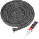 Stanbroil Wood Stove Gasket, 1/2" x 84" Graphite Impregnated Fiberglass Rope Seal and High-Temperature Cement Gasket Kit Replacement for Wood Stoves Door