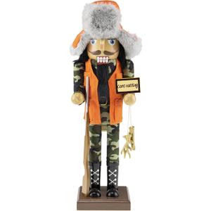 Clever Creations Hunter 14 Inch Traditional Wooden Nutcracker, Festive Christmas Dcor for Shelves and Tables