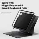 Case for iPad Pro 12.9 Inch 2018-2022 (3rd-6th Gen) iPad Air 13 Inch 2024(M2) / 2025(M3) with Pencil Holder, Slim Magnetic Case Compatible with Magic Keyboard & Smart Keyboard Folio, Protective Cover