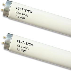 18 inch F15T12-CW 15W Cool White Fluorescent Light Bulbs,T12 Tube 1.5'' Dia, 4100K Natural Light Colour Replacement for Under Cabinet Kitchen Light (17 inch Exclude Pins)