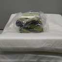 18x18x3 Inch Outdoor Square Corner Chair Cushions with Ties Set of 2, Water&Fade Resistant Thick Seat Cushion Pads for Garden Patio Dining Porch Furniture - Green Striped