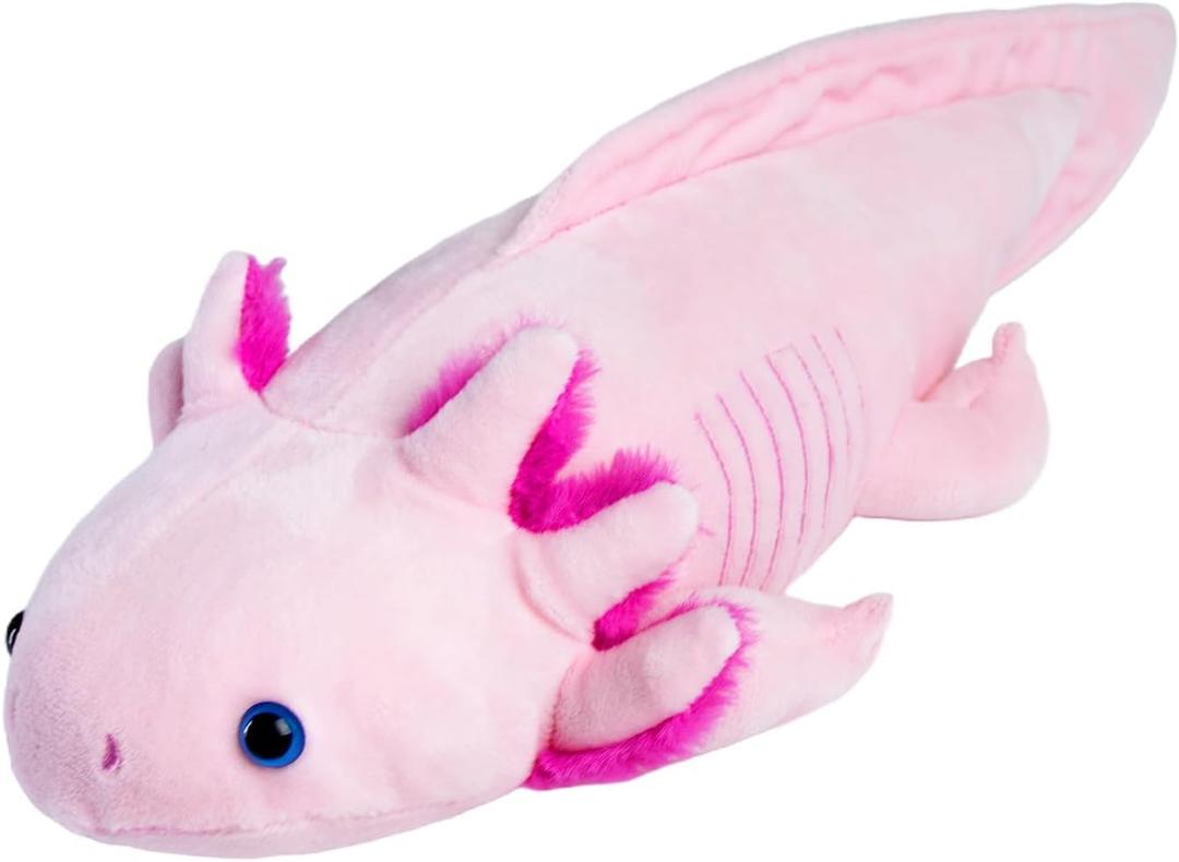 Soft Axolotl Stuffed Animal Plush Toy, 19 Inch Cute Salamander Plush Pillow, Kawaii Plushie Toy, Axolotl Gifts for Kids and Youth (Pink)