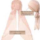 CAPLORD Chemo Headwrap for Women Turban Headwear for Cancer Patients Skull Cap Hair Loss Cover Lightweight Head Covering Hat (One Size, Beige Texture)