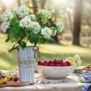 Hydrangea Artificial Flowers Fake Hydrangeas - Silk Flowers 4 Pack 28 Inch Long with 12 Real Touch Blooms, Snowball Viburnum for Wedding and Home Decor (White)