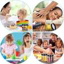 8OZ 32PCS Plastic Jars with Lids Empty Slime Cosmetics Containers Clear Gift Round PET Cream Jars with Black Lids Pen Labels for Kitchen Storage Spices Dry Food Body Butter Slime Making