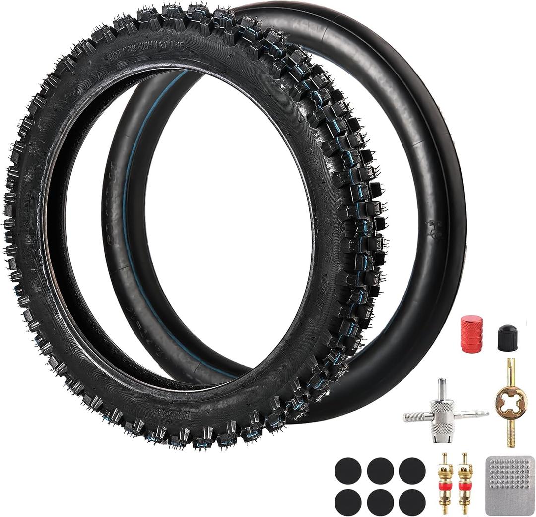 60/100-14 Front Tire 2.50-14 Inner Tube 14 Inch for KLX110 KX60 KX65 PW80 TTR90 TTR110 CRF70 XR70 Suzuk* RM60 JR80 DS80 DRZ110 Apollo RFZ SSR TaoTao 110cc 125cc Pit Dirt Bike