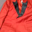 TUXBURNTXZ Black and Red Suit for Men Tuxedo Suit Slim Fit Double Breasted Suit XL