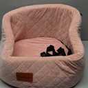 Dog Car Seat for Small Dogs Up to 30 Lbs,Ultra Soft Fabric Fill in Comfy Memory Foam,Happy Pet Ride,2 Safety Dog Leashes,Fully Detachable and Washable,Anti Slip Base(Pink)