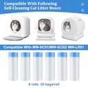 Thicken Cat Litter Bags 120 Pack, cat litter box liners, Leakproof Poop Bags & Waste Bags - Ultimate Odor Control and Leakproof Design,6 Rolls Drawstring Trash Bags for Automatic Litte(18x12.6 inches