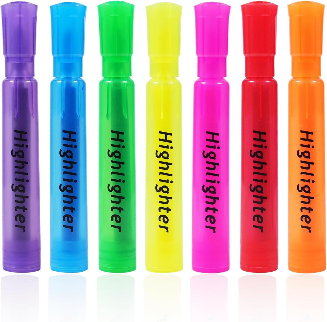 2 x Pastel Highlighters, 7 Pack Aesthetic Tank Style Highlighters, Chisel Tip Cute Highlighter for Journaling, Bible Study, Notes, School and Office Supplies
