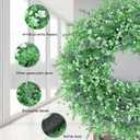 26'' Summer Wreath for Front Door, Porch- Artificial Eucalyptus, with Babys Breath Flowers Large Wreath for Home, Farmhouse Wall Decor, Green White