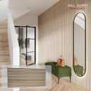 Wall!Supply 3D Wall Panels Faux Natural Wood Round Slatted Lightweight Foam (EPS) Wallpaper Alternative Easy DIY Installation 4 Pack, Covers 24.96 Sq Ft