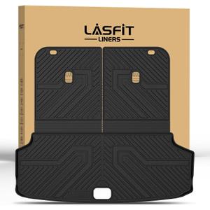 LASFIT Cargo Mats & Backrest Mats for Kia EV9 2026 2025 2024, All Weather TPE Custom Fit Car Trunk Mats Cargo Liners for Kia EV9 2024-2026, Black