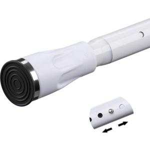 White Tension Curtian Rod No Drill, 42 To 115 Inch Adjustable Heavy Duty Black Shower Curtain Rod For Windows Bathroom Closet