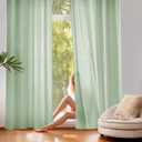 NICETOWN Non-See-Through Privacy Green Sheer Curtains 84 inches Long 2 Panels for Girls Room, 52" Wide Grommet Window Drapes for Nursery- Home Decoration Light Filtering Elegant Window Treatment