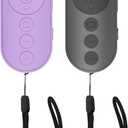 Remote Control for TikTok, Wireless Remote Camera Control Shutter with Zoom for iPhone, Front Rear Camera Switch, Page Turner for E-Book APP, Phone Remote, Scrolling Ring for TIK Tok (Black/Purple)