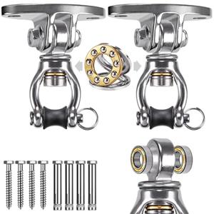 SELEWARE Silent Bearing Swivel Swing Hangers Stainless Steel Swing Hooks Ceiling Mount Swing Bracket for Aerial Yoga Silks Swing Chair Heavy Bag Swing Set Indoor Outdoor Swing 2 Pack