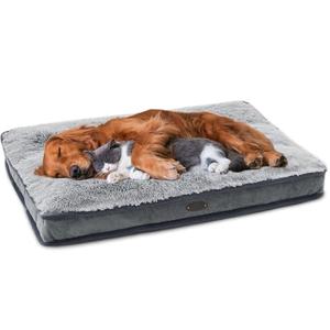 DEBANG HOME Dog Bed for Large, Medium Dogs Breeds, Deluxe Plush Dog Crate Beds, Comfy Kennel Pad, Pet Sleeping Mat, Waterproof, Removable and Machine Washable Cover & Non-Slip Bottom, 40"X28" Grey