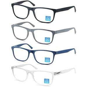 OLOMEE Blue Light Blocking Reading Glasses Men Large Oversized Square Readers Wide fit Cheaters for Men W/Big Head/Large Face 1.0 x